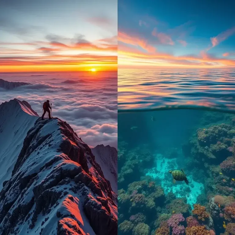 The Silent Symphony of Peaks and Tides: Where Alpine Climbing Meets Marine Majesty